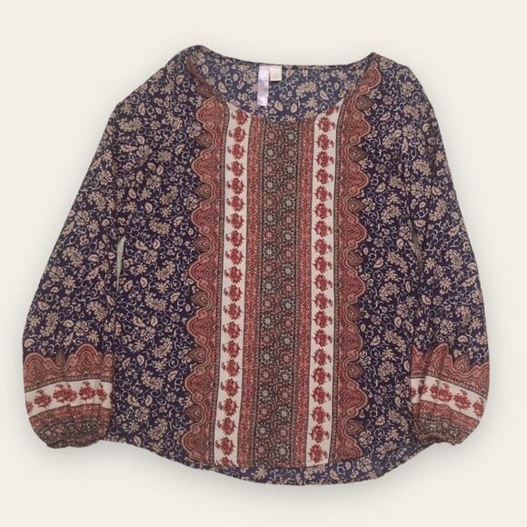 Alya Bohemian Pattern Paisley Blouse - Picture 1 of 7